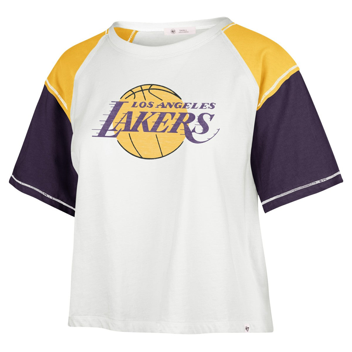 Los Angeles Lakers '47 Women's Premier Raglan Cropped T-Shirt - Cream sale
