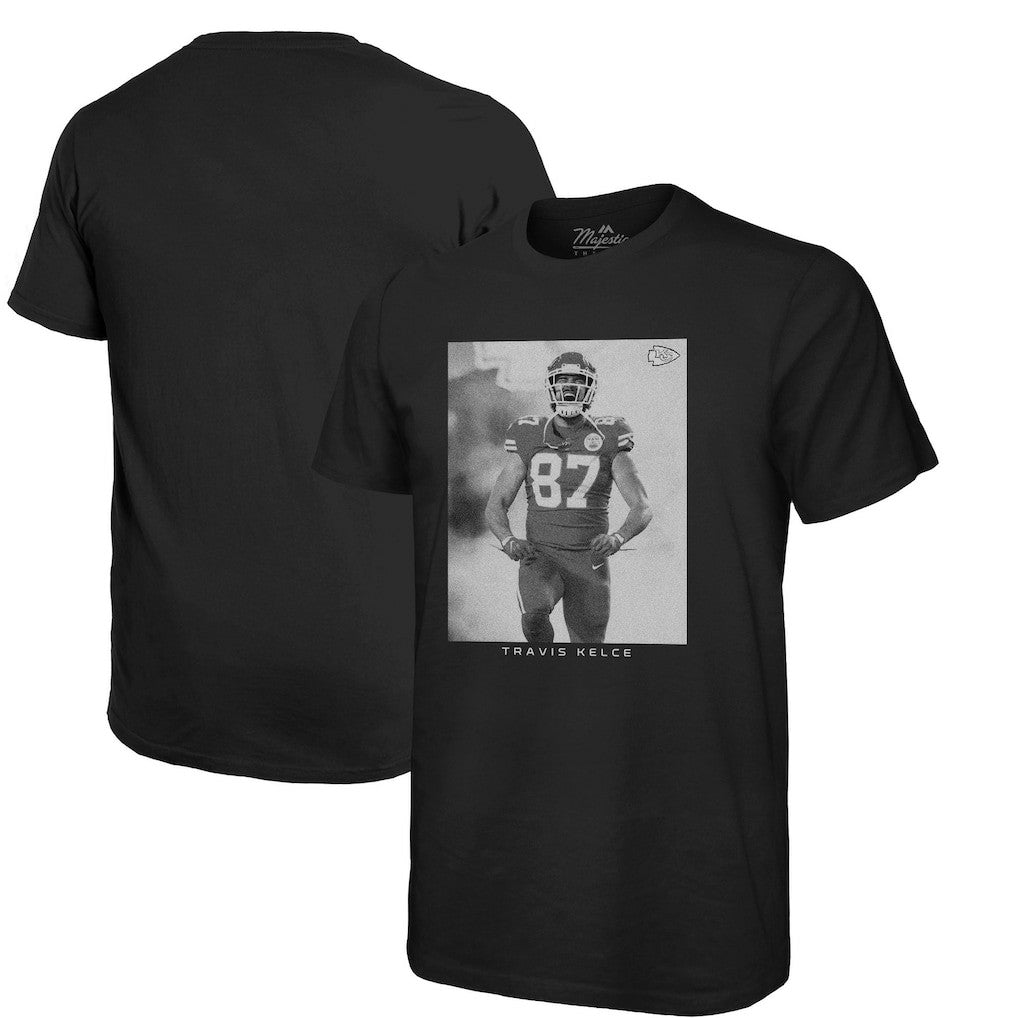 Travis Kelce Kansas City Chiefs Majestic Threads Player Graphic Oversized T-Shirt - Black cheap
