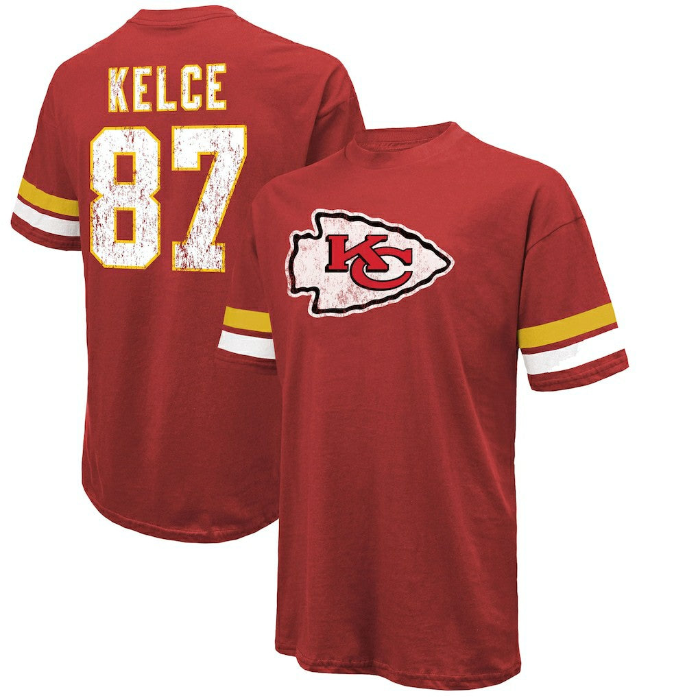 Travis Kelce Kansas City Chiefs Majestic Threads Name & Number Oversized Fit T-Shirt - Red discount