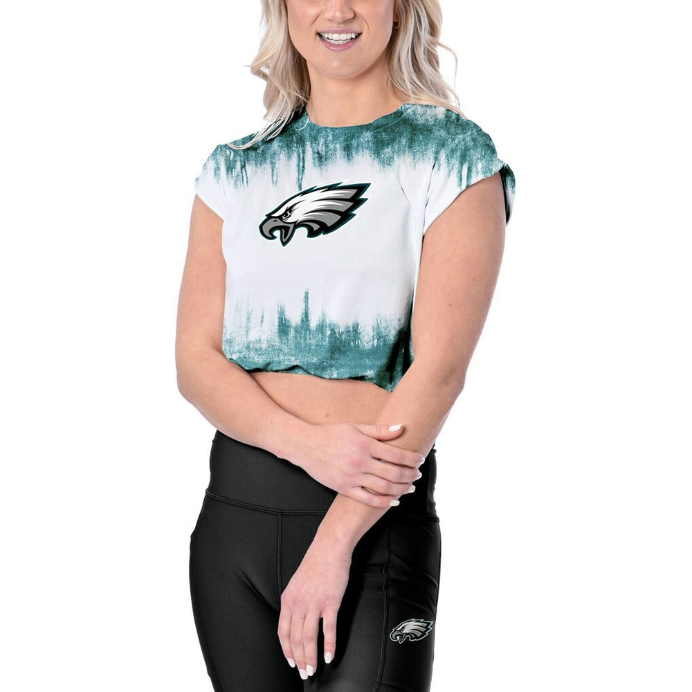 Philadelphia Eagles Certo Women's Cropped Framework T-Shirt - White on sale