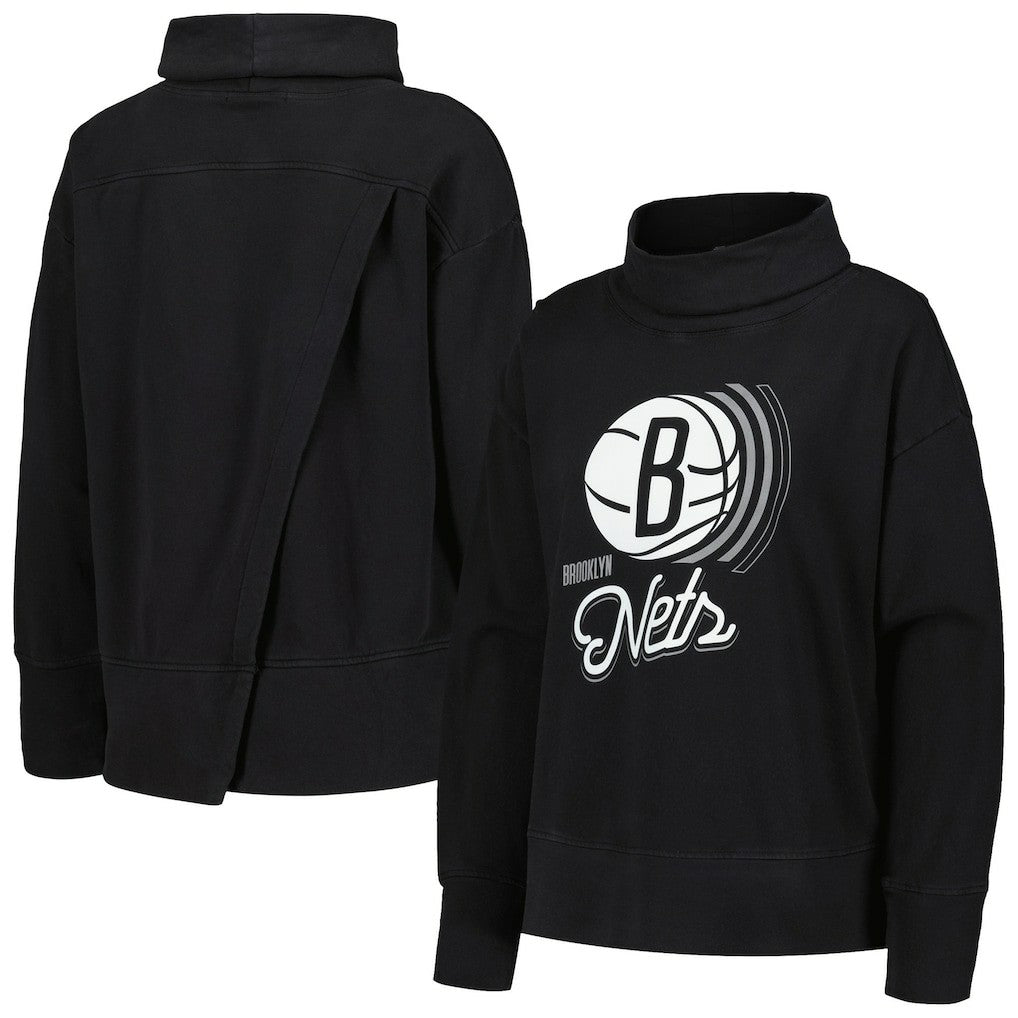 Brooklyn Nets Levelwear Women's Sunset Pullover Sweatshirt - Black cheap