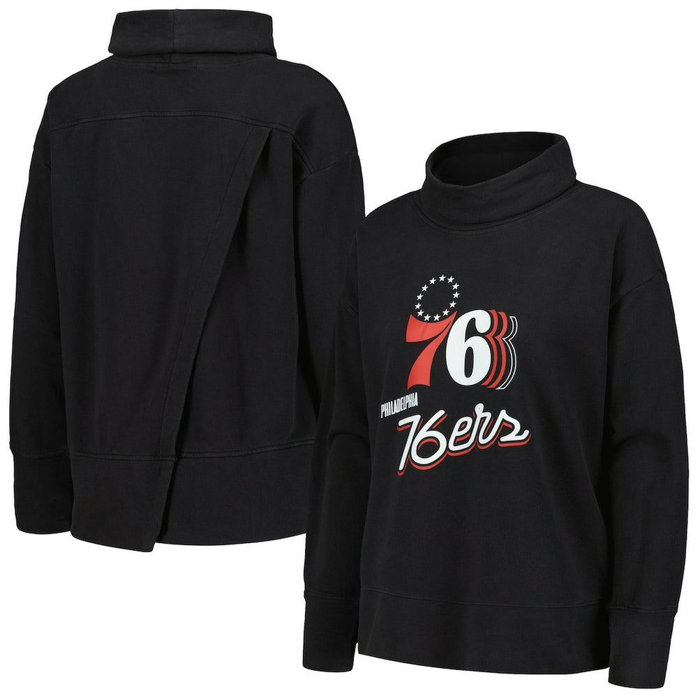 Philadelphia 76ers Levelwear Women's Sunset Pullover Sweatshirt - Black for sale