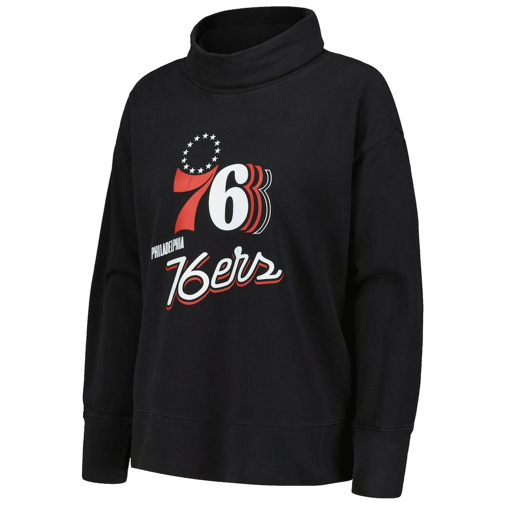 Philadelphia 76ers Levelwear Women's Sunset Pullover Sweatshirt - Black for sale