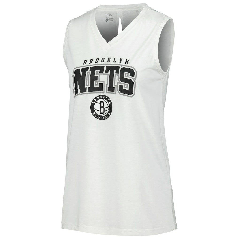 Brooklyn Nets Levelwear Women's Paisley Peekaboo Tank Top - White sale