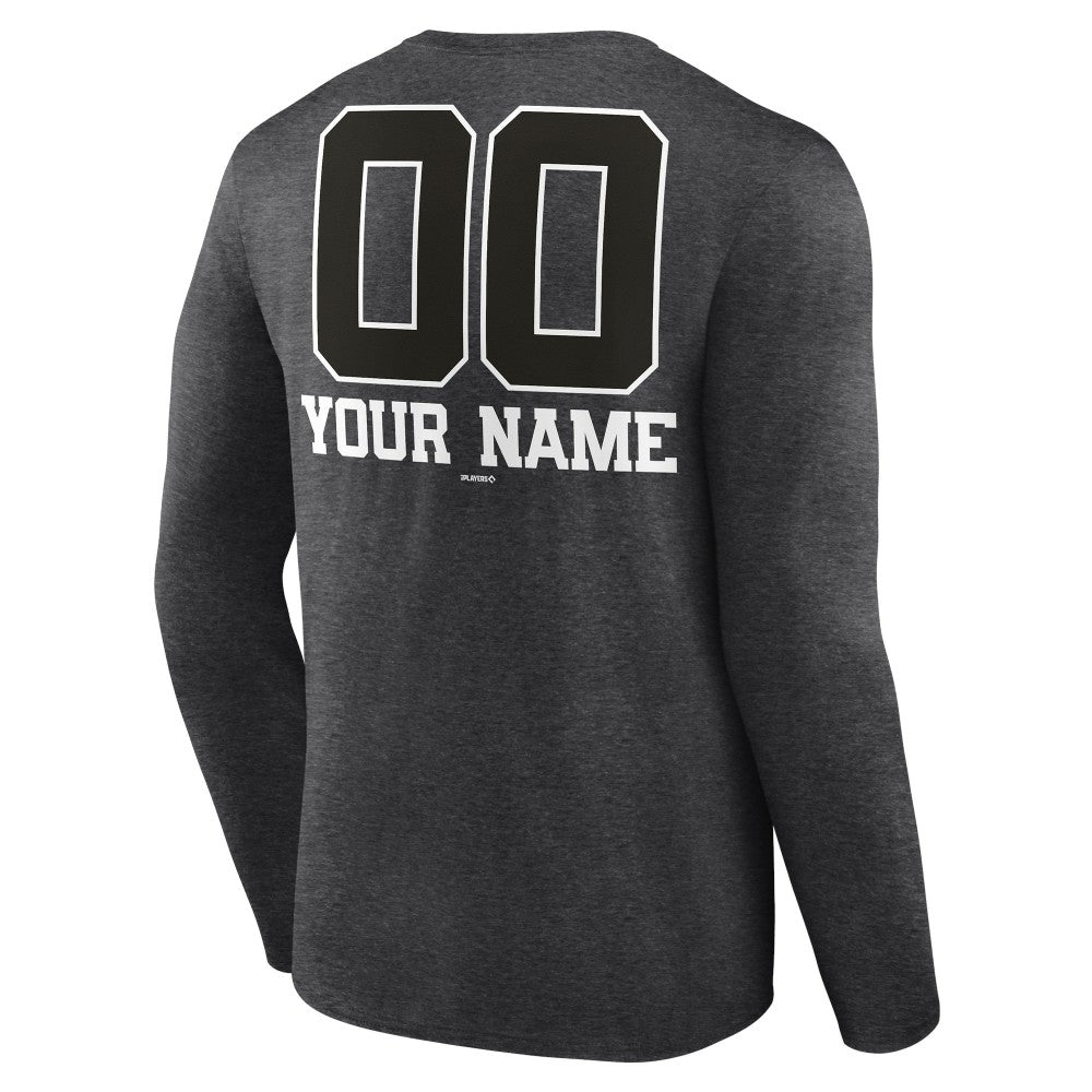 Minnesota Twins Personalized Monochrome Name & Number Long Sleeve T-Shirt Charcoal