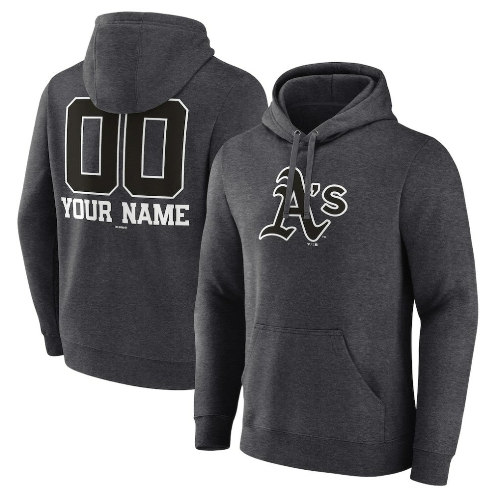 Athletics Personalized Monochrome Name & Number Pullover Hoodie Charcoal
