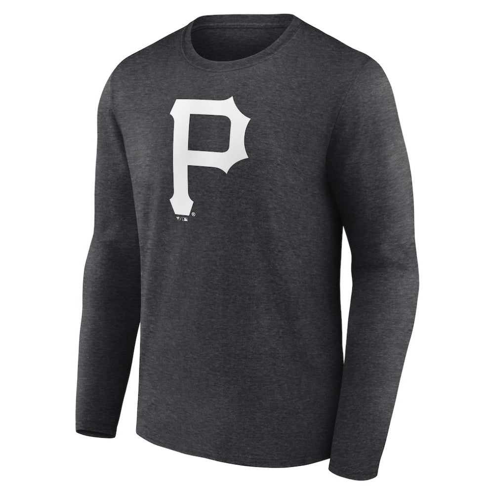 Pittsburgh Pirates Personalized Monochrome Name & Number Long Sleeve T-Shirt Charcoal