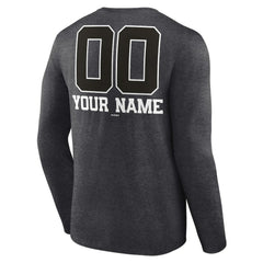 San Diego Padres Personalized Monochrome Name & Number Long Sleeve T-Shirt Charcoal