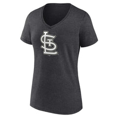 St. Louis Cardinals Women's Personalized Monochrome Name & Number V-Neck T-Shirt Charcoal