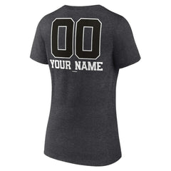 St. Louis Cardinals Women's Personalized Monochrome Name & Number V-Neck T-Shirt Charcoal