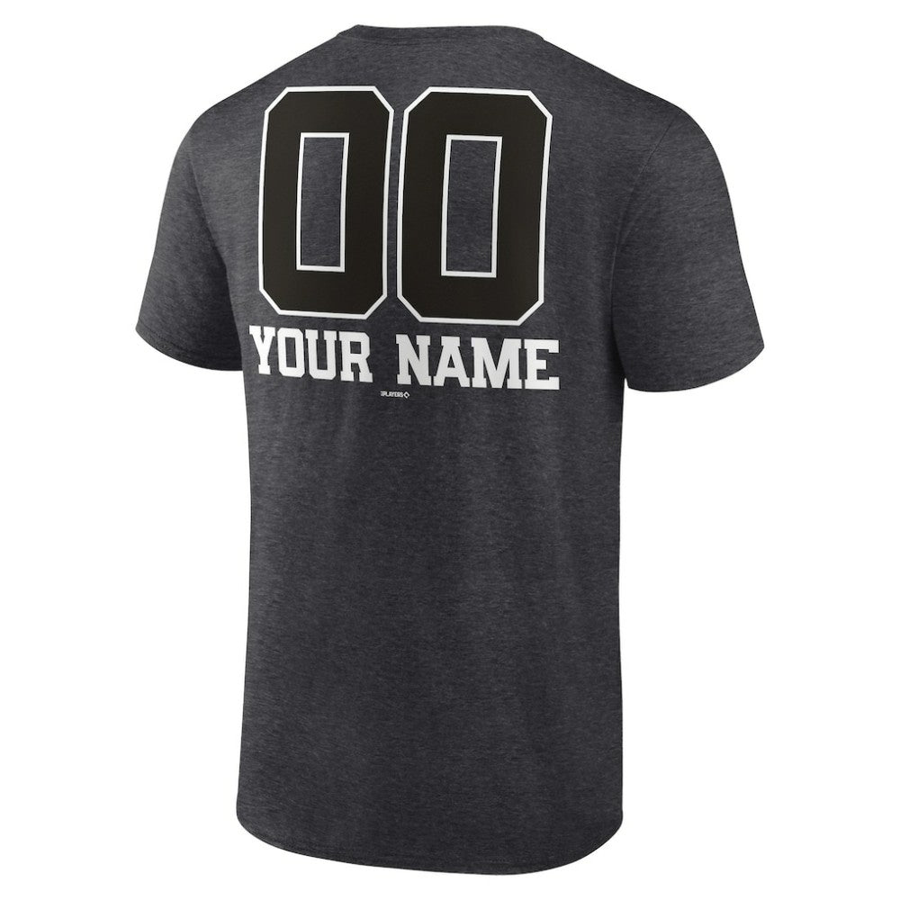 Tampa Bay Rays Personalized Monochrome Name & Number T-Shirt Charcoal