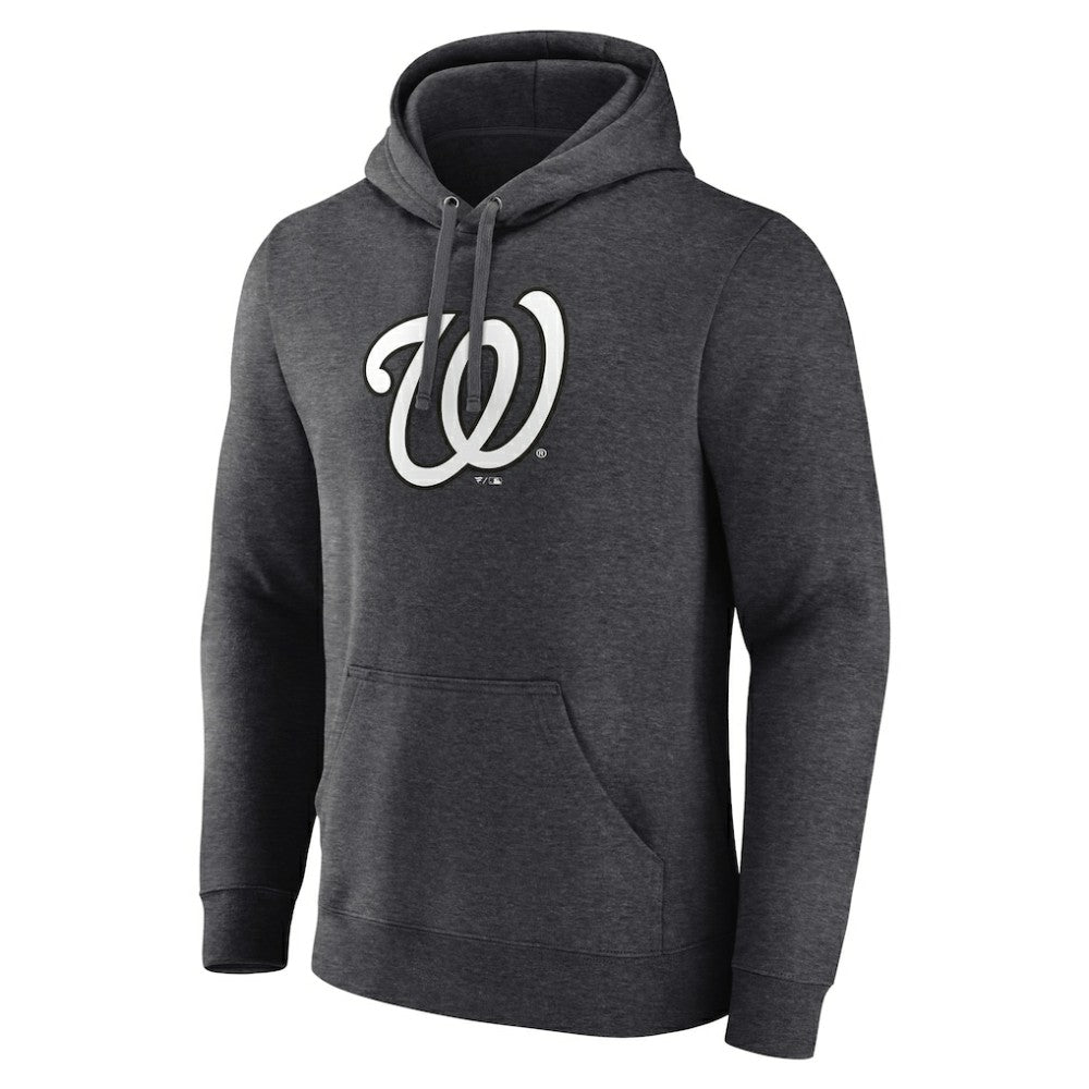 Washington Nationals Personalized Monochrome Name & Number Pullover Hoodie Charcoal