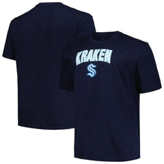 Seattle Kraken Profile Big & Tall Arch Over Logo T-Shirt - Navy T-shirts