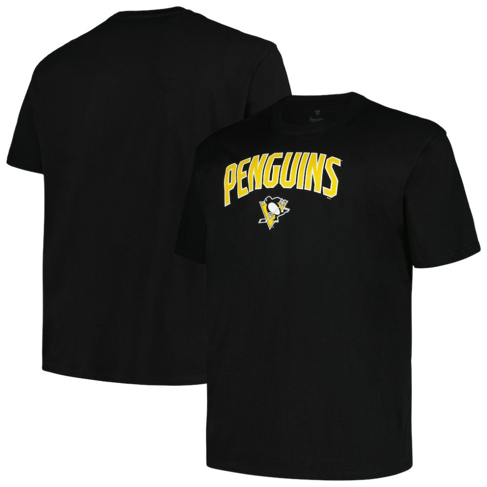 Pittsburgh Penguins Profile Big & Tall Arch Over Logo T-Shirt - Black T-shirts
