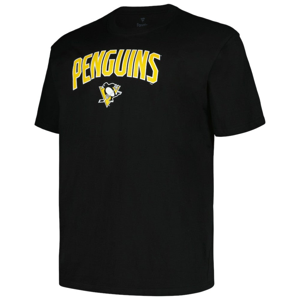 Pittsburgh Penguins Profile Big & Tall Arch Over Logo T-Shirt - Black T-shirts