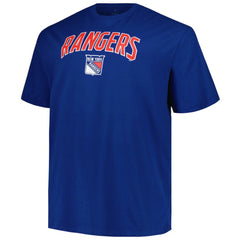 New York Rangers Profile Big & Tall Arch Over Logo T-Shirt - Blue T-shirts