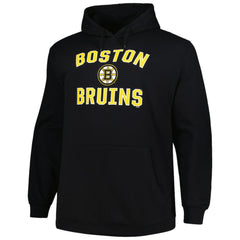 Boston Bruins Profile Big & Tall Arch Over Logo Pullover Hoodie - Black Hoodies