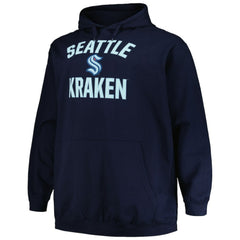 Seattle Kraken Profile Big & Tall Arch Over Logo Pullover Hoodie - Deep Sea Blue Hoodies