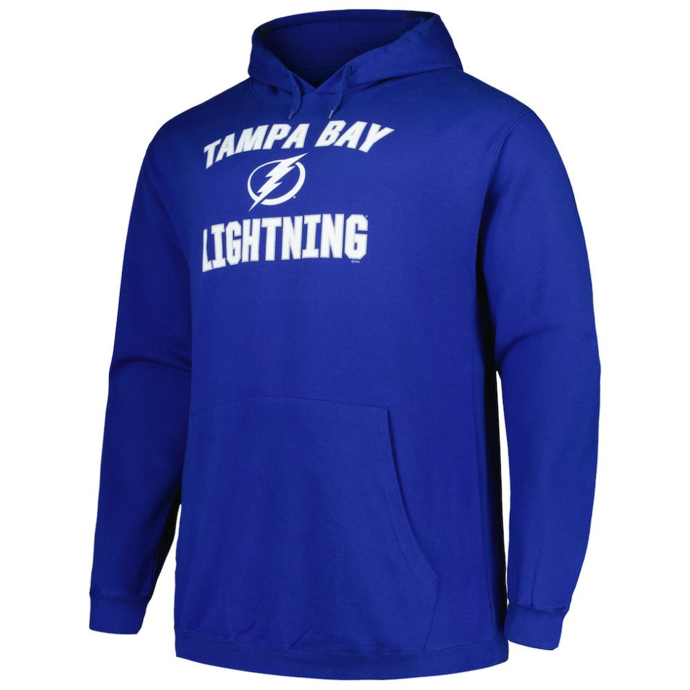 Tampa Bay Lightning Profile Big & Tall Arch Over Logo Pullover Hoodie - Blue Hoodies