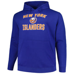 New York Islanders Profile Big & Tall Arch Over Logo Pullover Hoodie - Royal Hoodies