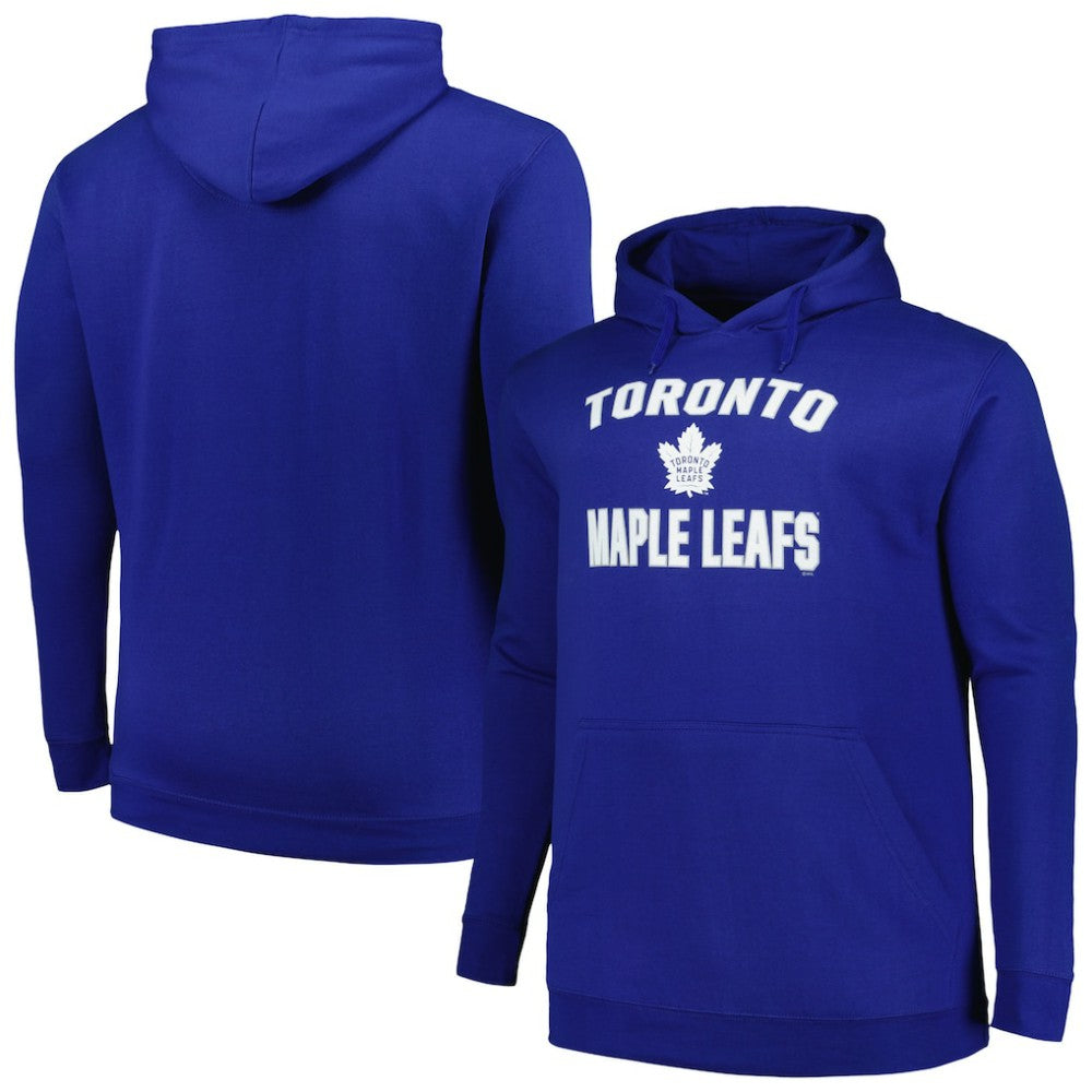 Toronto Maple Leafs Profile Big & Tall Arch Over Logo Pullover Hoodie - Blue Hoodies