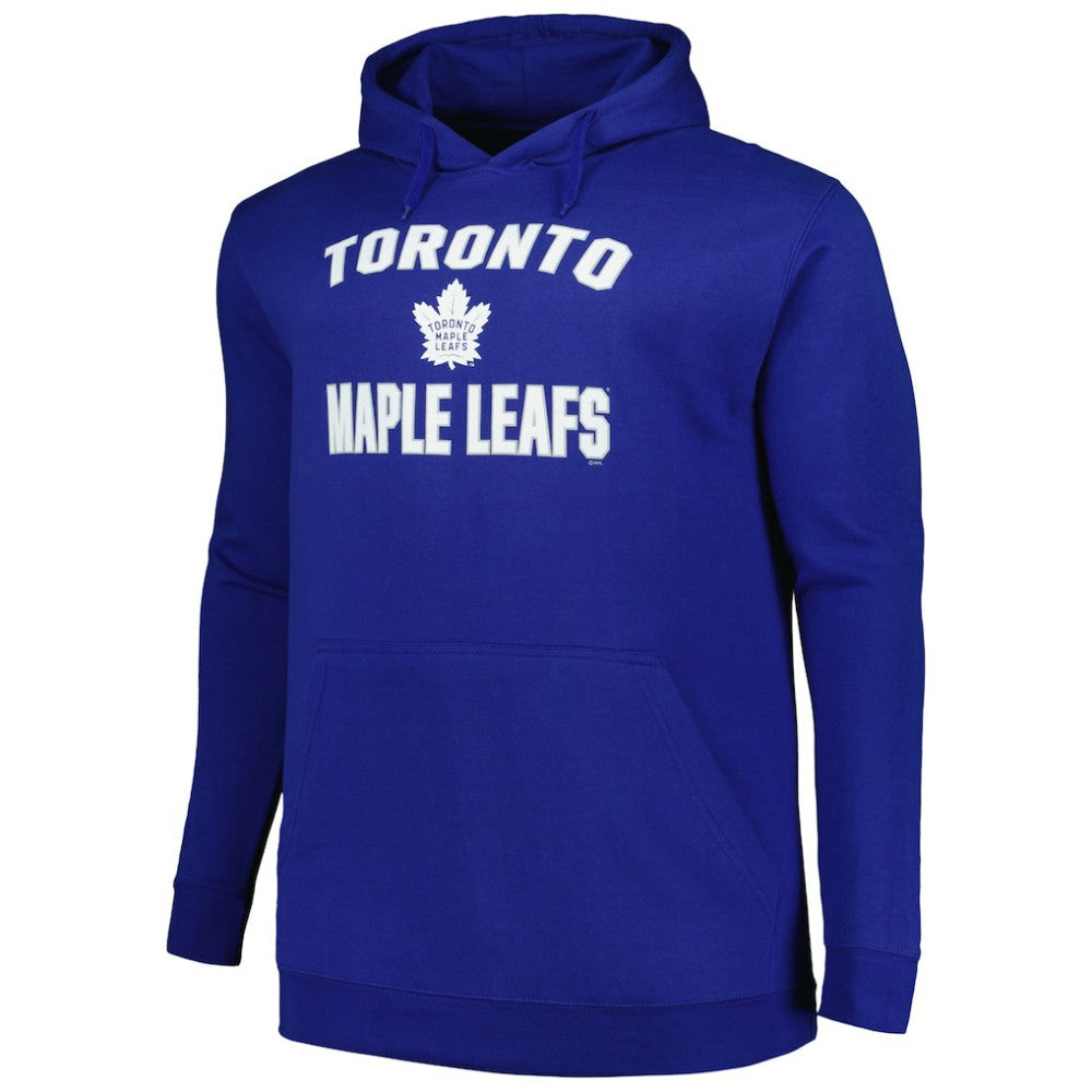 Toronto Maple Leafs Profile Big & Tall Arch Over Logo Pullover Hoodie - Blue Hoodies