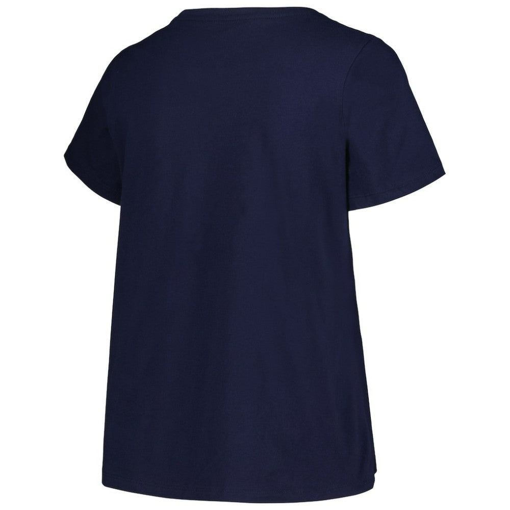 Seattle Kraken Profile Women's Plus Size Arch Over Logo T-Shirt - Deep Sea Blue T-shirts
