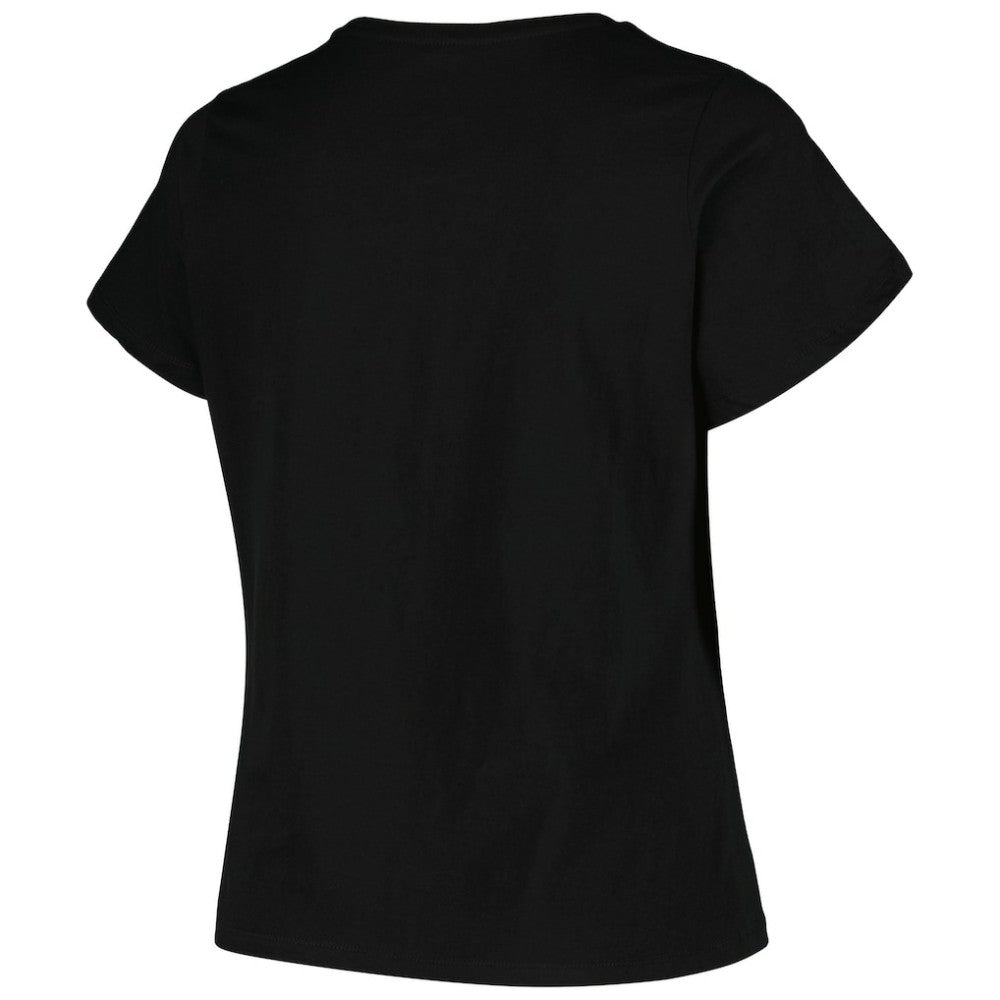 Pittsburgh Penguins Profile Women's Plus Size Arch Over Logo T-Shirt - Black T-shirts