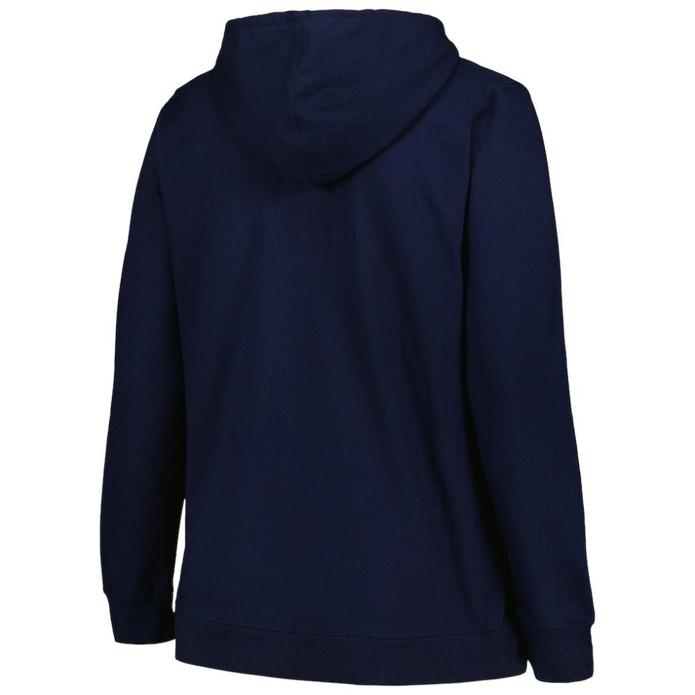 Seattle Kraken Profile Women's Plus Size Arch Over Logo Pullover Hoodie - Deep Sea Blue Hoodies