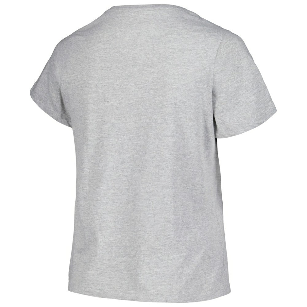 Colorado Avalanche Profile Women's Plus Size Arch Over Logo T-Shirt - Heather Gray T-shirts