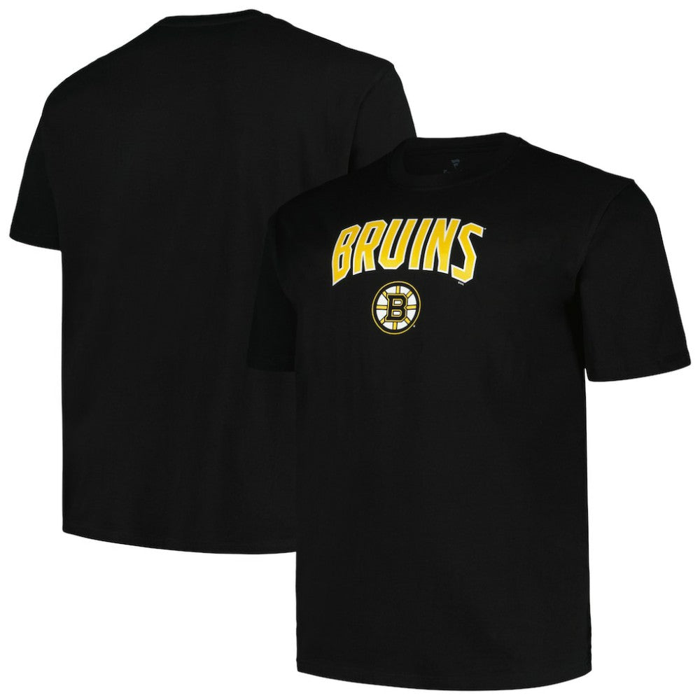 Boston Bruins Profile Big & Tall Arch Over Logo T-Shirt - Black T-shirts