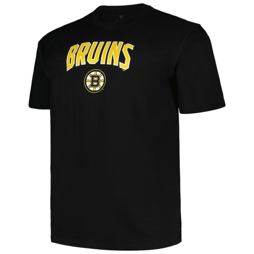 Boston Bruins Profile Big & Tall Arch Over Logo T-Shirt - Black T-shirts