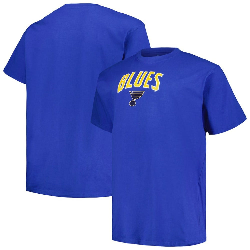 St. Louis Blues Profile Big & Tall Arch Over Logo T-Shirt - Blue T-shirts