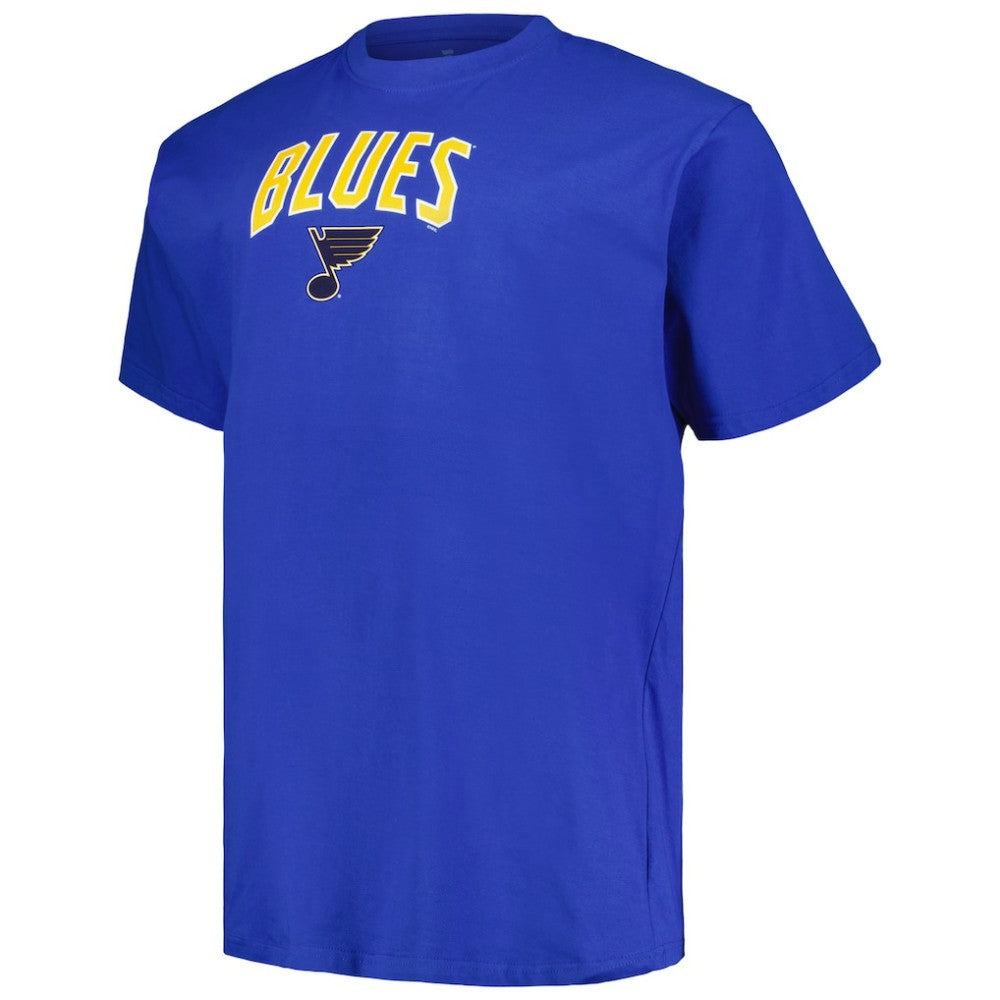 St. Louis Blues Profile Big & Tall Arch Over Logo T-Shirt - Blue T-shirts