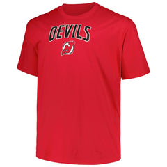 New Jersey Devils Profile Big & Tall Arch Over Logo T-Shirt - Red T-shirts