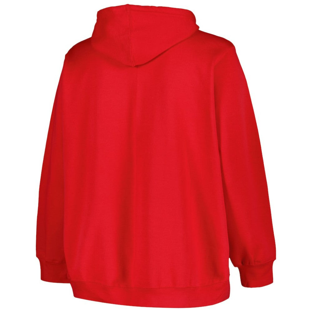 Washington Capitals Profile Women's Plus Size Arch Over Logo Pullover Hoodie - Red Hoodies