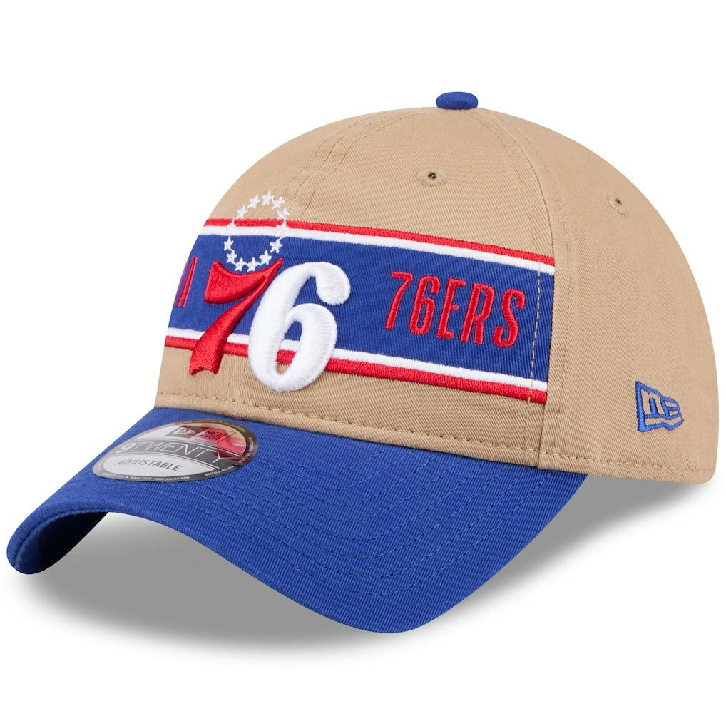 Philadelphia 76ers 2024 NBA Draft 9TWENTY Adjustable Hat - Tan/Royal cheap