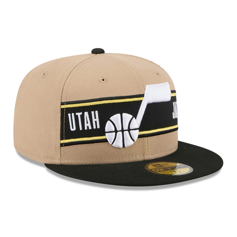 Utah Jazz 2024 NBA Draft 59FIFTY Fitted Hat - Tan/Black discount