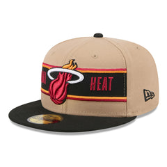 Miami Heat 2024 NBA Draft 59FIFTY Fitted Hat - Tan/Black on sale