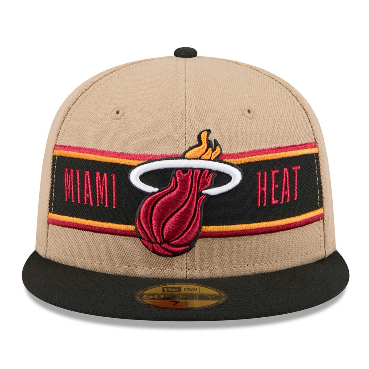 Miami Heat 2024 NBA Draft 59FIFTY Fitted Hat - Tan/Black on sale