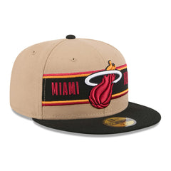 Miami Heat 2024 NBA Draft 59FIFTY Fitted Hat - Tan/Black on sale