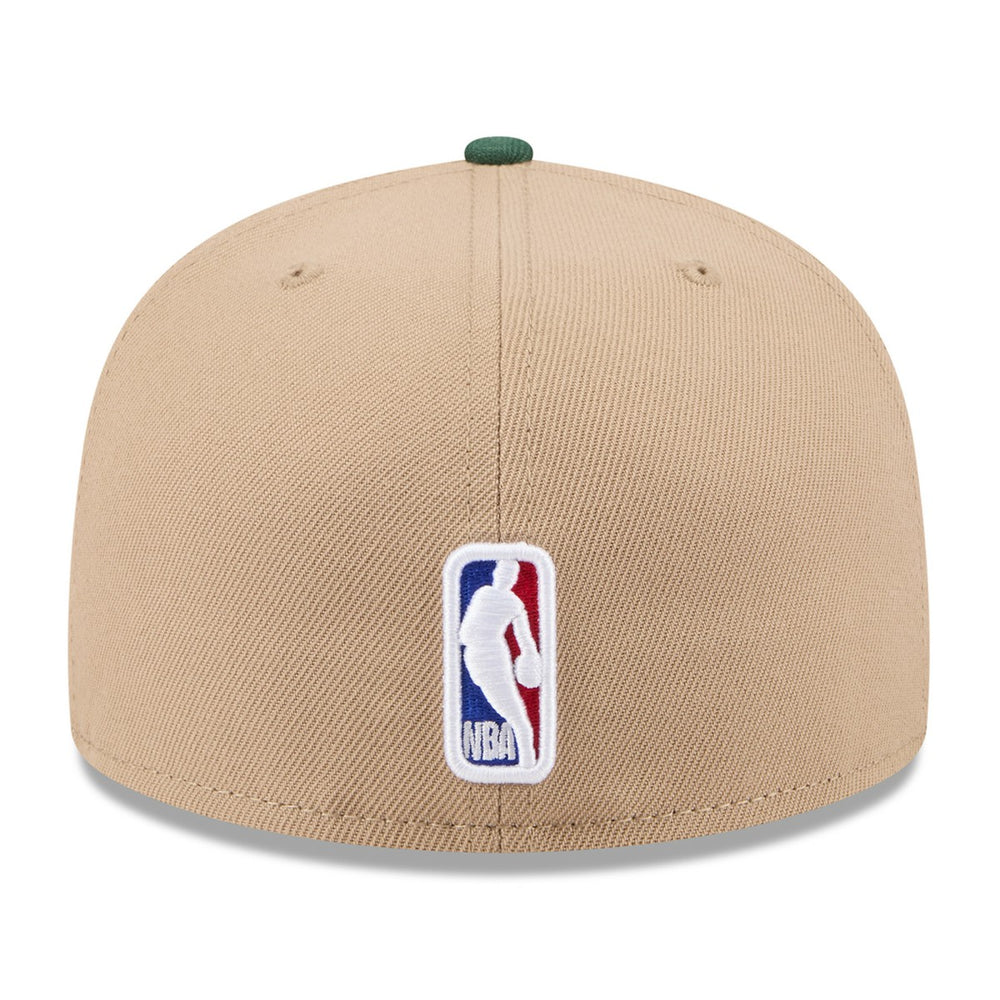 Milwaukee Bucks 2024 NBA Draft 59FIFTY Fitted Hat - Tan/Hunter Green on sale