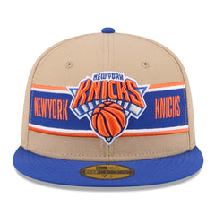 New York Knicks 2024 NBA Draft 59FIFTY Fitted Hat - Tan/Blue discount