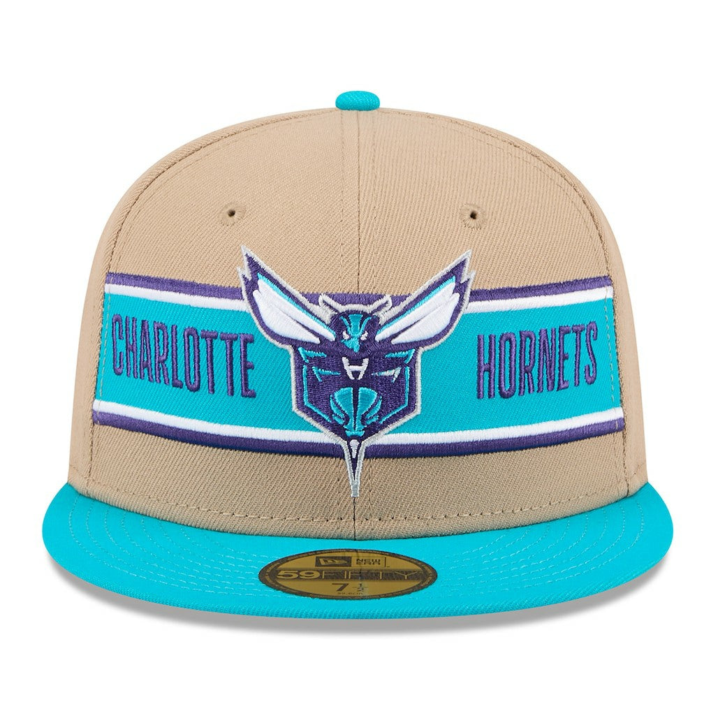 Charlotte Hornets 2024 NBA Draft 59FIFTY Fitted Hat - Tan/Teal cheap