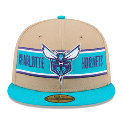 Charlotte Hornets 2024 NBA Draft 59FIFTY Fitted Hat - Tan/Teal cheap