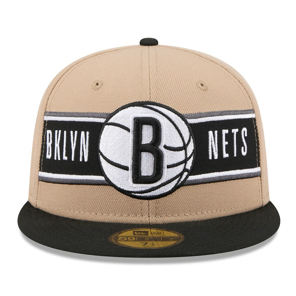 Brooklyn Nets 2024 NBA Draft 59FIFTY Fitted Hat - Tan/Black on sale