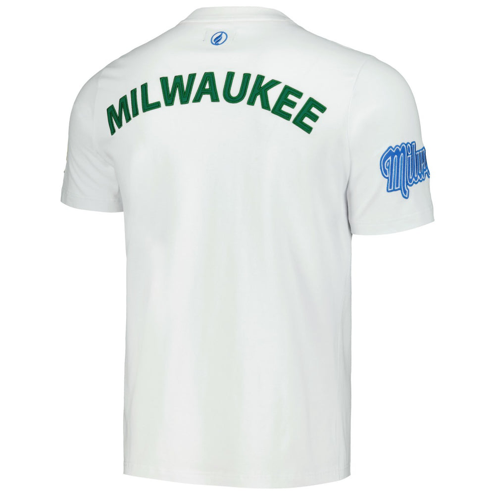 Milwaukee Bucks FISLL Unisex Heritage Crest T-Shirt - White shop