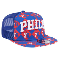Philadelphia 76ers Seeing Diamonds A-Frame Trucker 9FIFTY Snapback Hat - Royal on sale