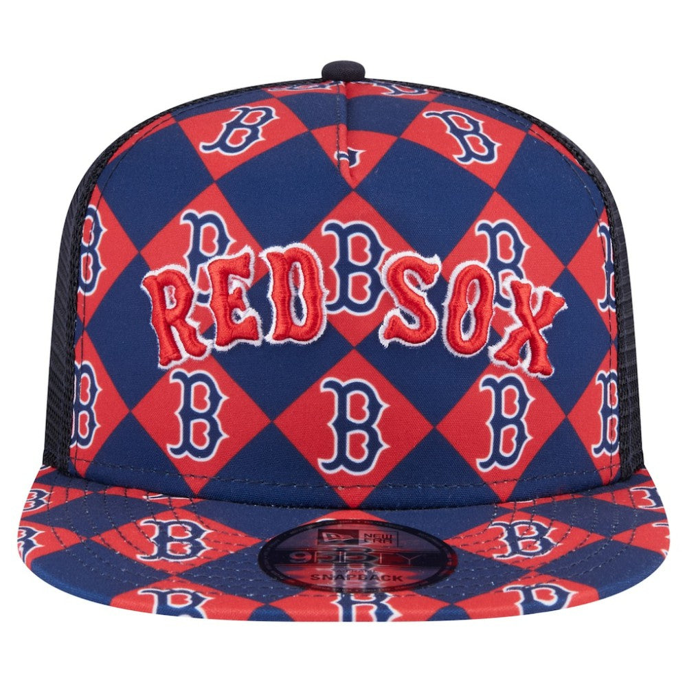 Boston Red Sox Seeing Diamonds A-Frame Trucker 9FIFTY Snapback Hat Navy