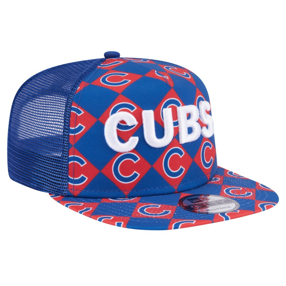 Chicago Cubs Seeing Diamonds A-Frame Trucker 9FIFTY Snapback Hat Royal